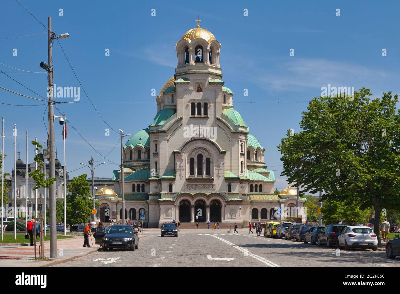 Sofia, Bulgaria - May 18 2019: The St. Alexander Nevsky Cathedral is a Bulgarian Orthodox cathedral in the capital of Bulgaria. Stock Photo