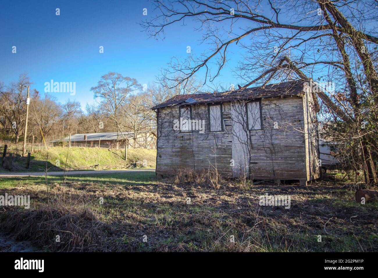 Small abandoned house in ghost town of Rodney, Mississippi Stock Photo