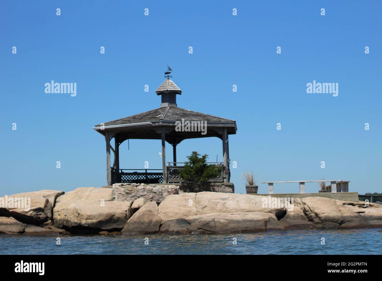 Gazebo in the Thimble Islands of Connecticut Stock Photo Alamy