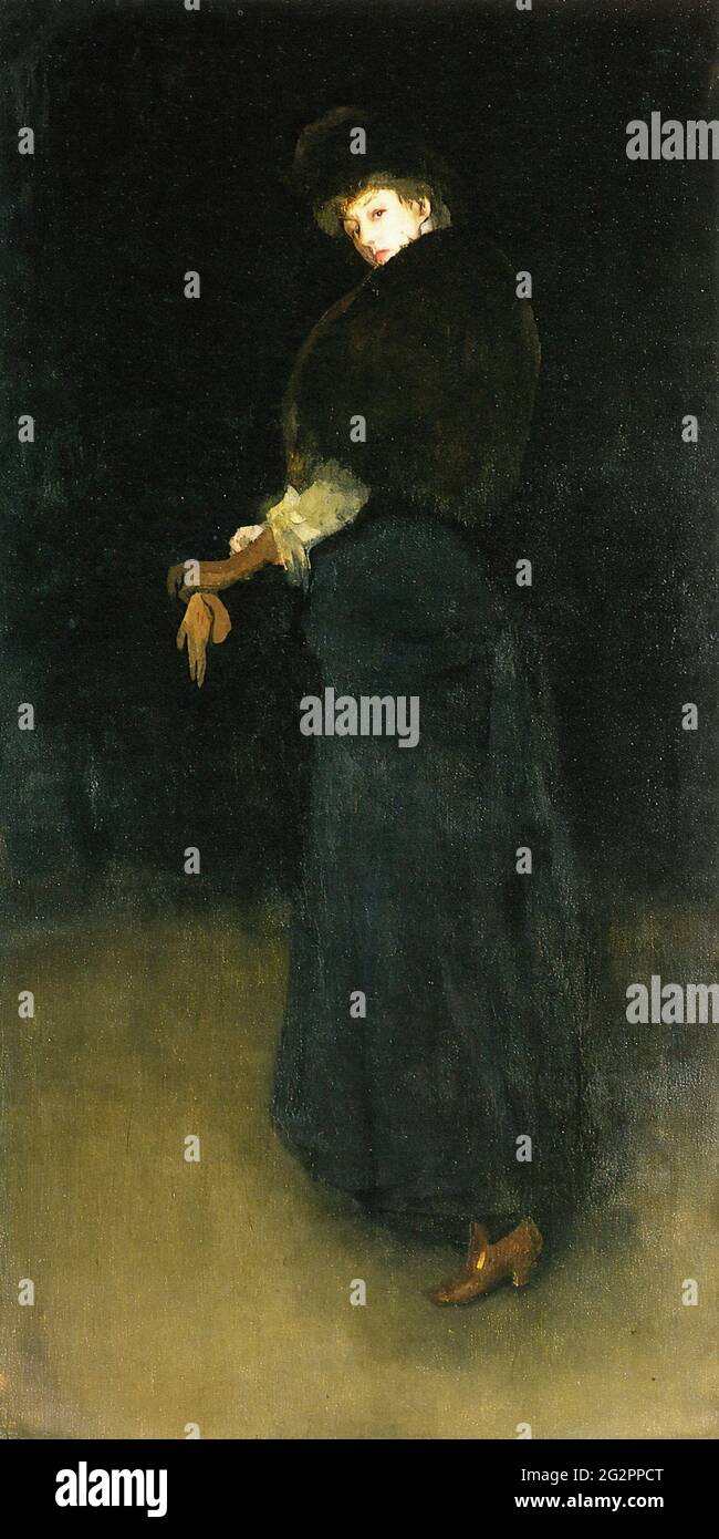 James Abbott Mcneill Whistler -  Arrangement Black Lady Yellow Buskin 1883 Stock Photo