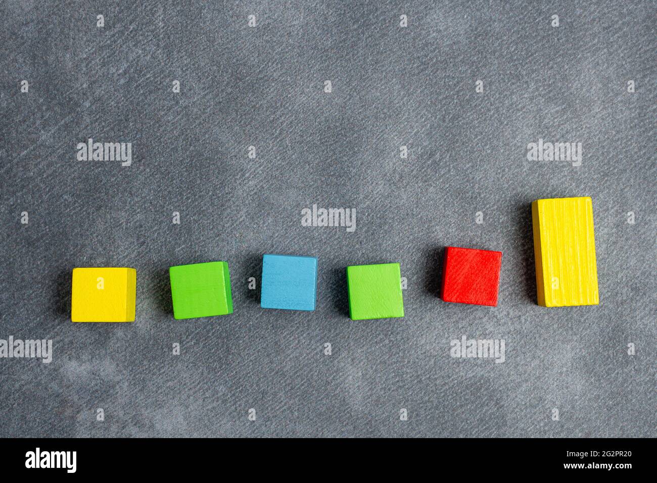 Stack of Sample Cube Rectangular Boxes On Surface Polished With Multi-Colour Stock Photo