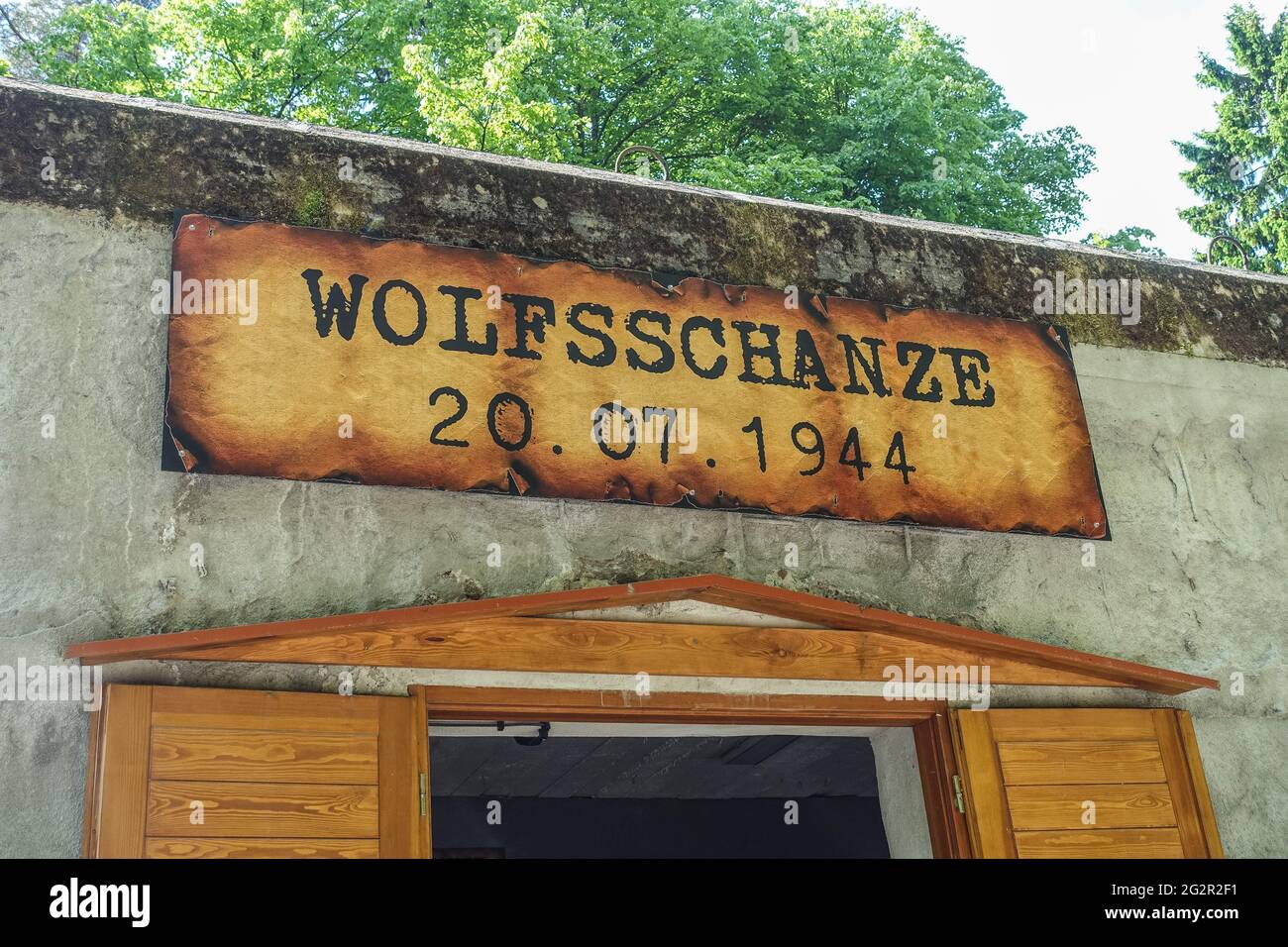 Gierloz, Poland. 2nd June, 2021. Staggiing of the assassination attempt on Adolf Hitler is seen in Gierloz, Poland on 3 June 2021 On 20 July 1944, Claus von Stauffenberg and other conspirators attempted to assassinate Adolf Hitler, Führer of Nazi Germany, inside his Wolf's Lair field headquarters near Rastenburg, East Prussia (Photo by Vadim Pacajev/Sipa USA) Credit: Sipa USA/Alamy Live News Stock Photo