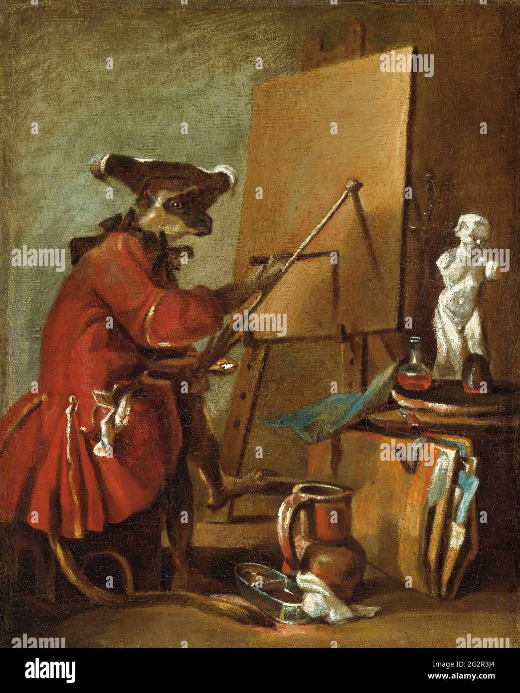 Jean Baptiste Simeon Chardin - Le Singe Peintre Stock Photo - Alamy