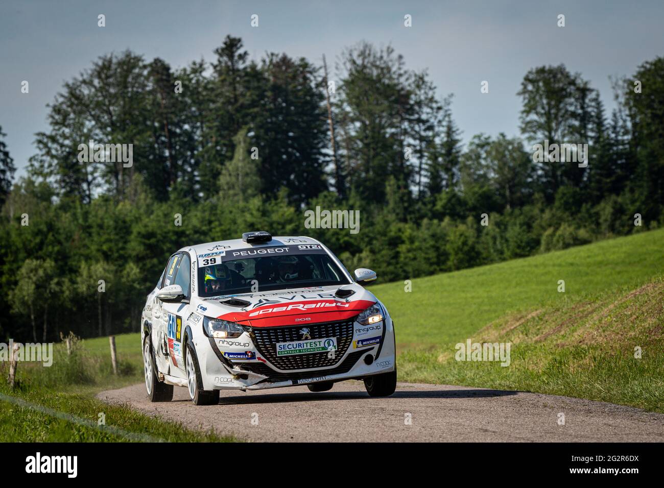 39 ALMEIDA Pedro, MAGALHAES Hugo, Peugeot 208 Rally 4, Sarrazin Motorsport, Action during the Rallye Vosges Grand Est 2021, 2nd round of the Championnat de France des Rallyes 2021, from June 10 to 12 in Gerardmer, France - Photo Alexandre Guillaumot / DPPI Stock Photo
