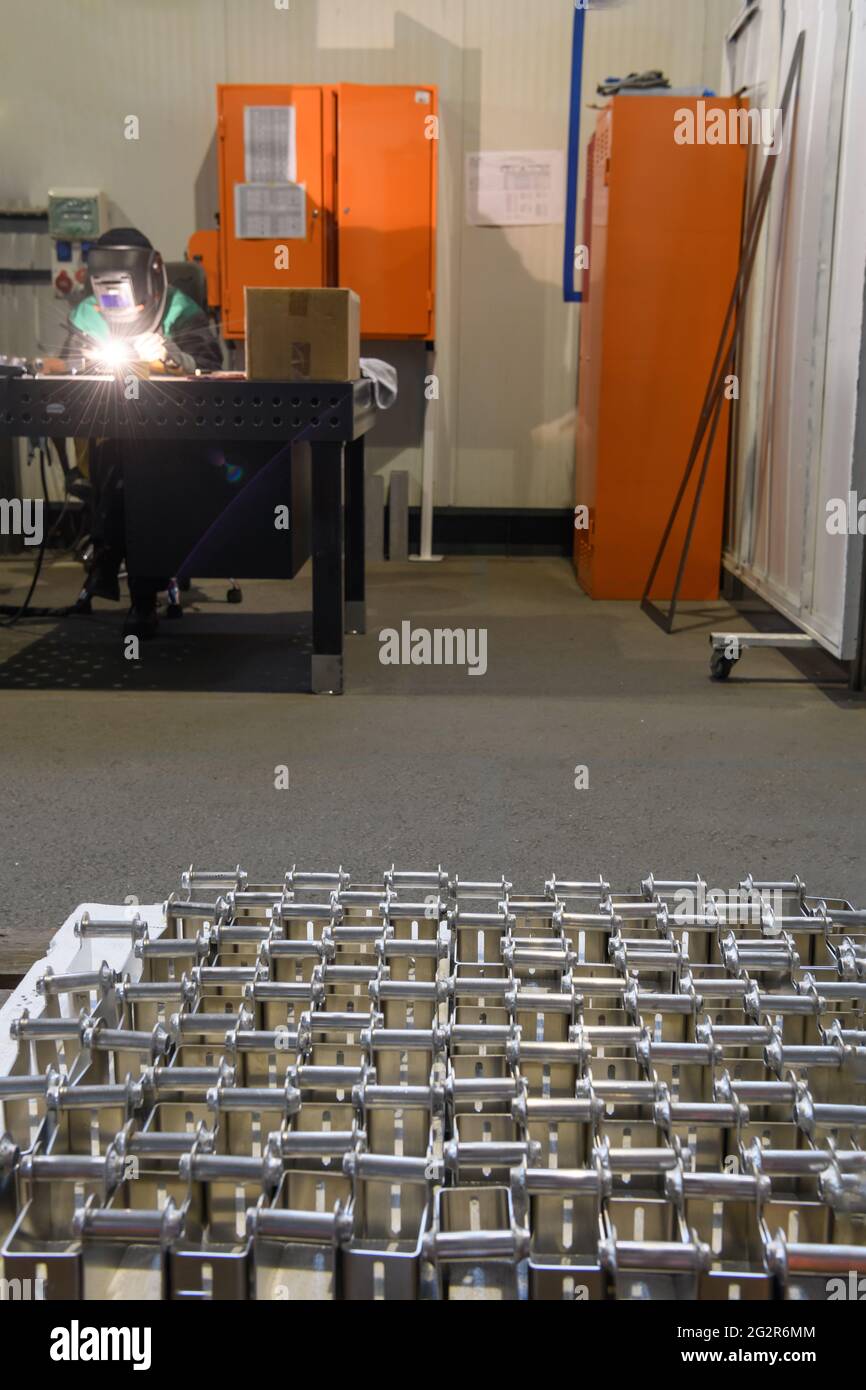The first phase of metal and aluminum processing. Processed products ...