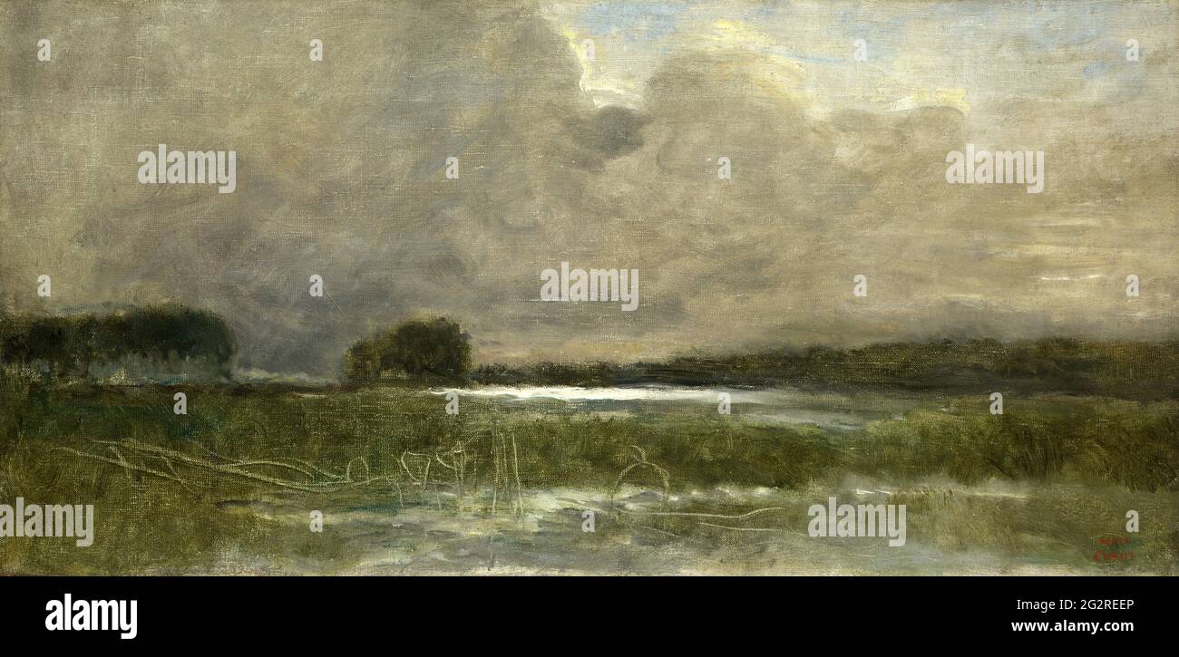 Jean-Baptiste-Camille Corot -  the Marsh at Arleux Stock Photo