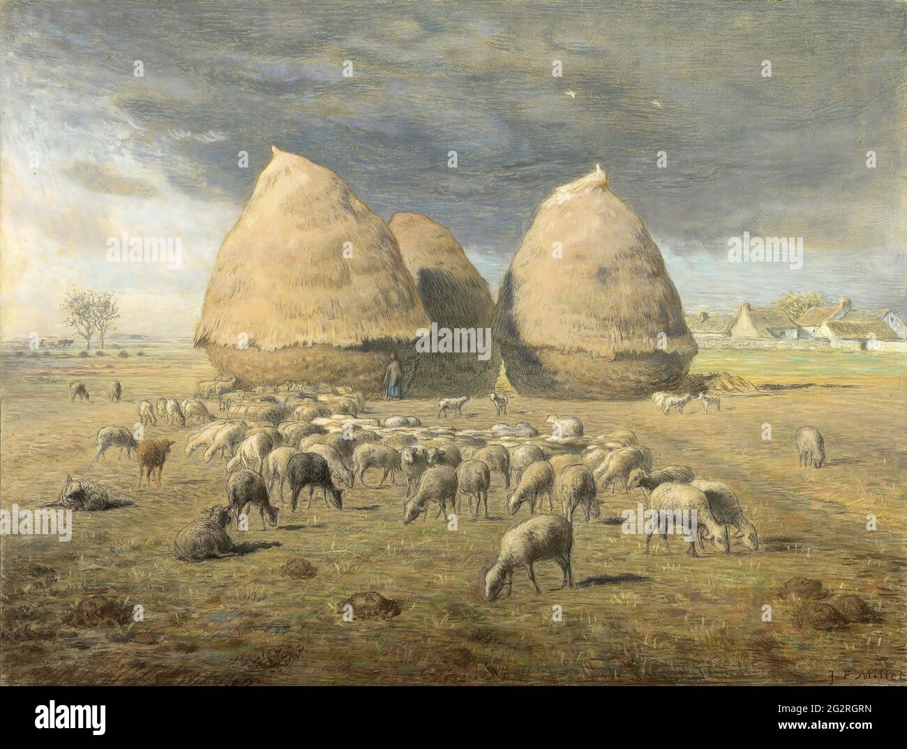 JeanFrançois Millet Haystacks Stock Photo Alamy
