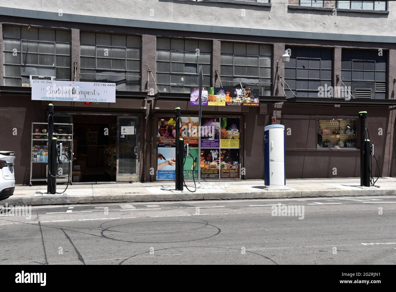 Los Angeles, CA USA May 13, 2021 Electric vehicle charging stations