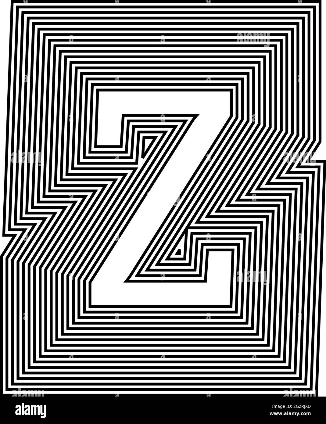 Letter Z Line Logo Icon Design - Vector Illustration Stock Vector Image