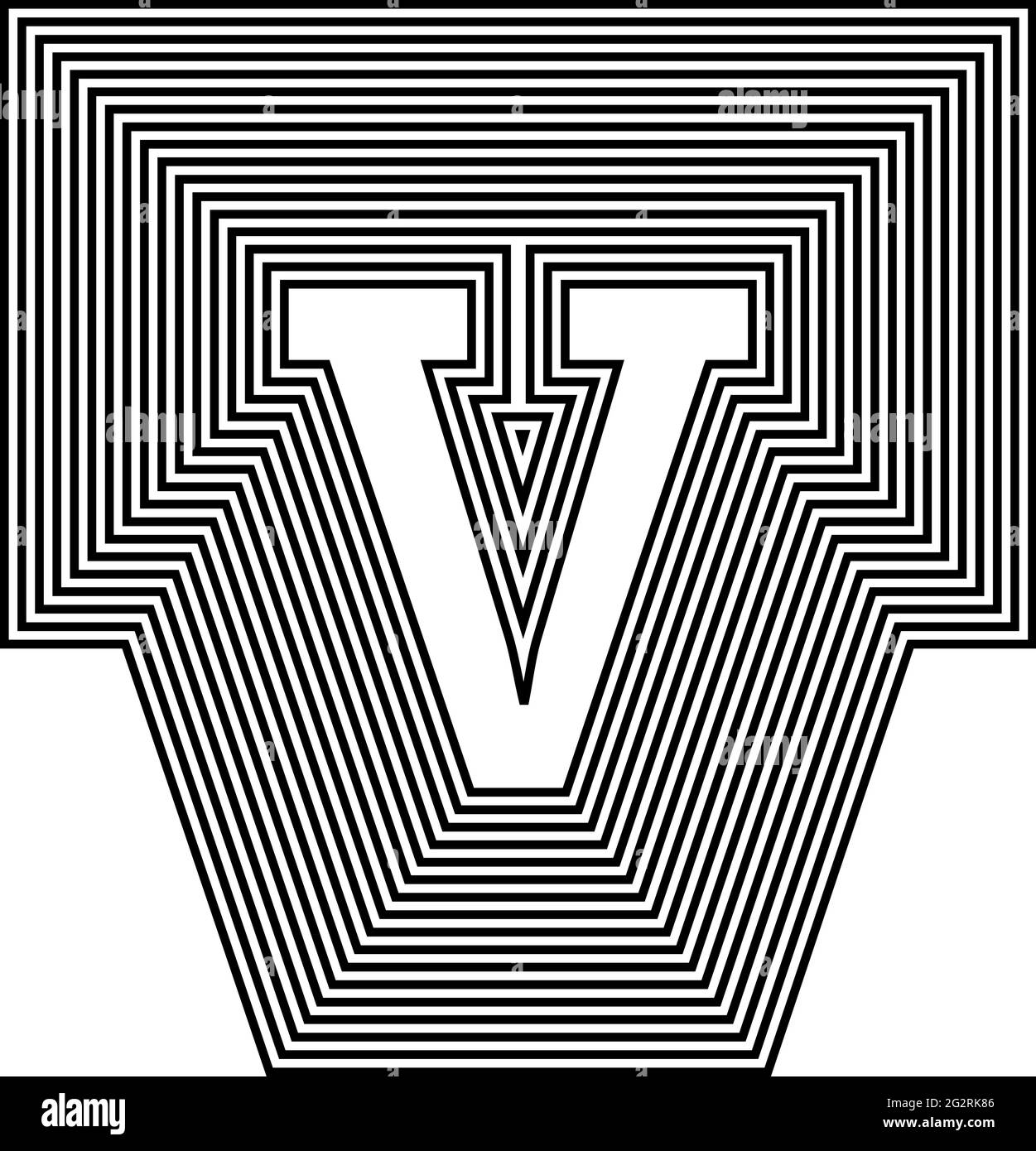 Letter v Line Logo Icon Design Vector Illustration Stock Vector Image