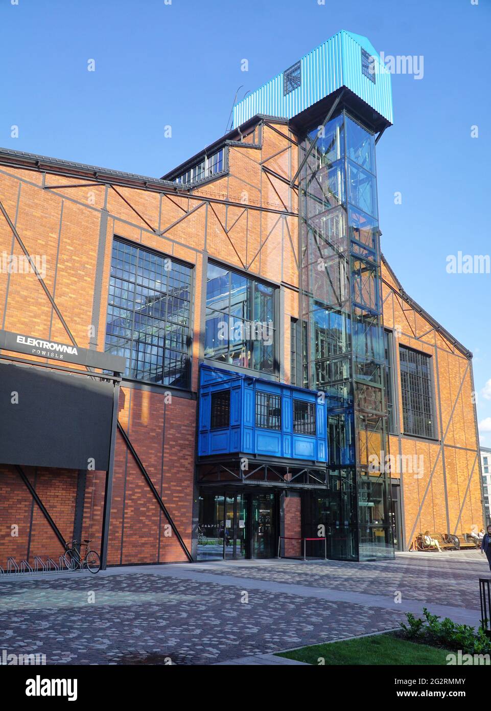 Warsaw, Poland - June 11, 2021: View of shopping mall Powisle Power Plant (polish: Elektrownia Powisle). Powisle Power Plant is over 100 years old. La Stock Photo