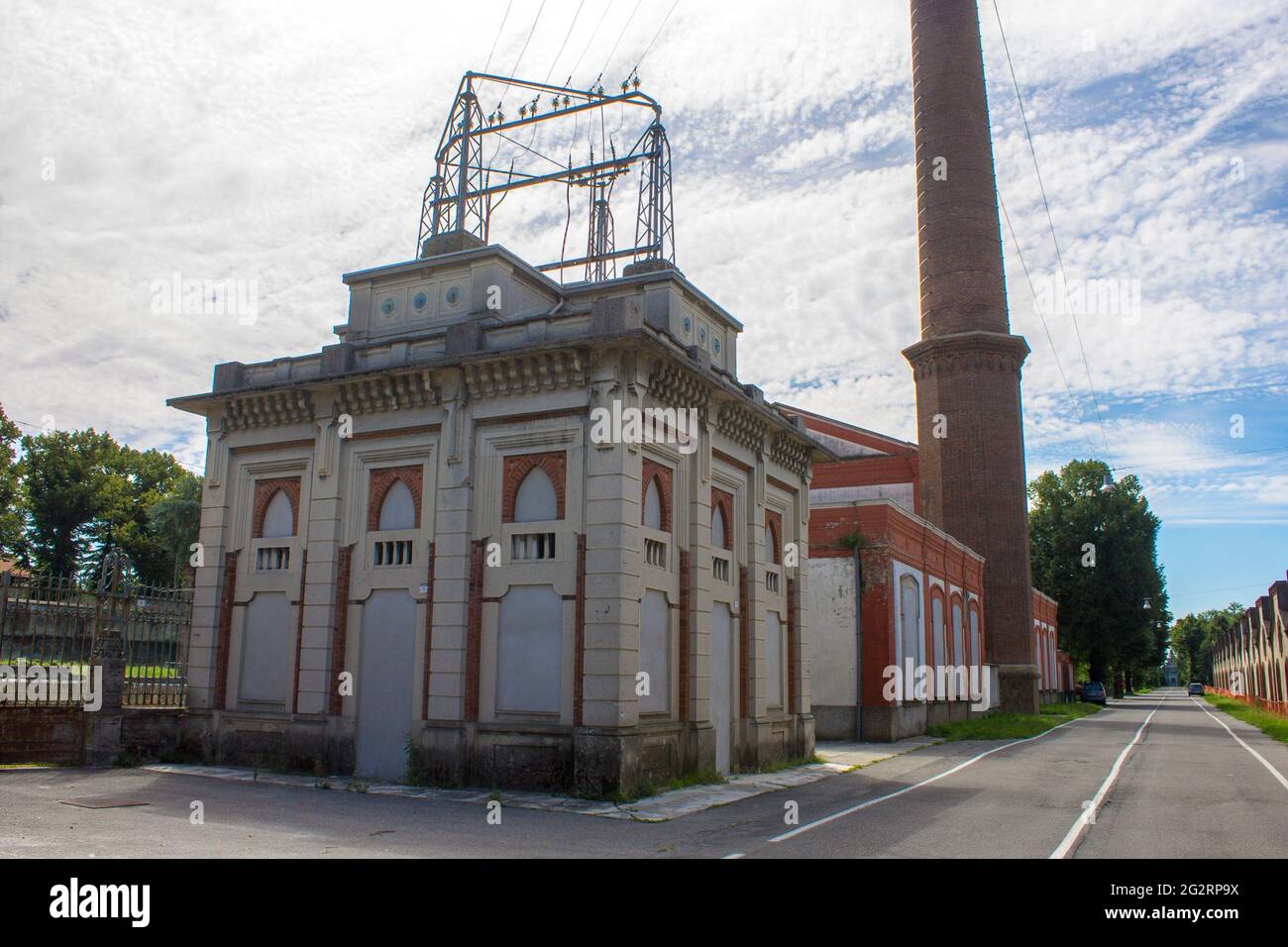 Crespi d'Adda, a historic settlement in Lombardy, Italy, great example of 19th-century company towns in Europe. World Heritage Site Stock Photo