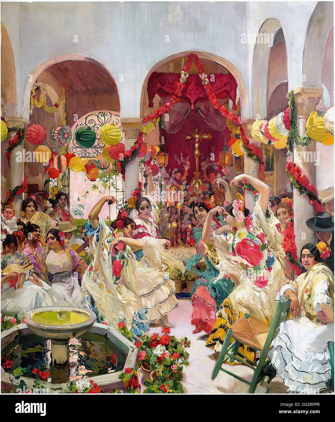 Joaquín Sorolla Y Bastida -  Seville Dance 1915 Stock Photo