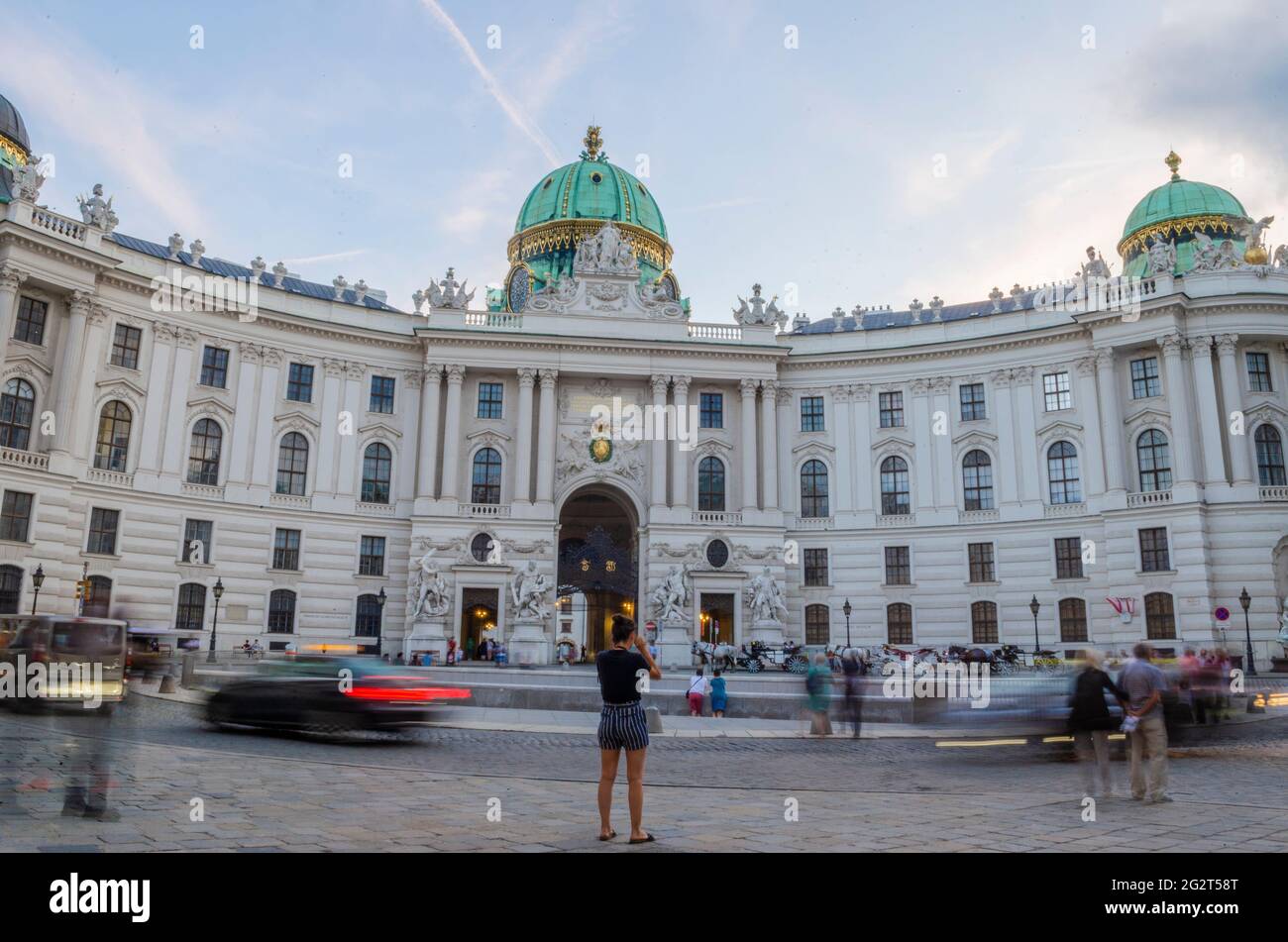 Hofburg palace view of Vienna with buildings and sky during the evening time Stock Photo