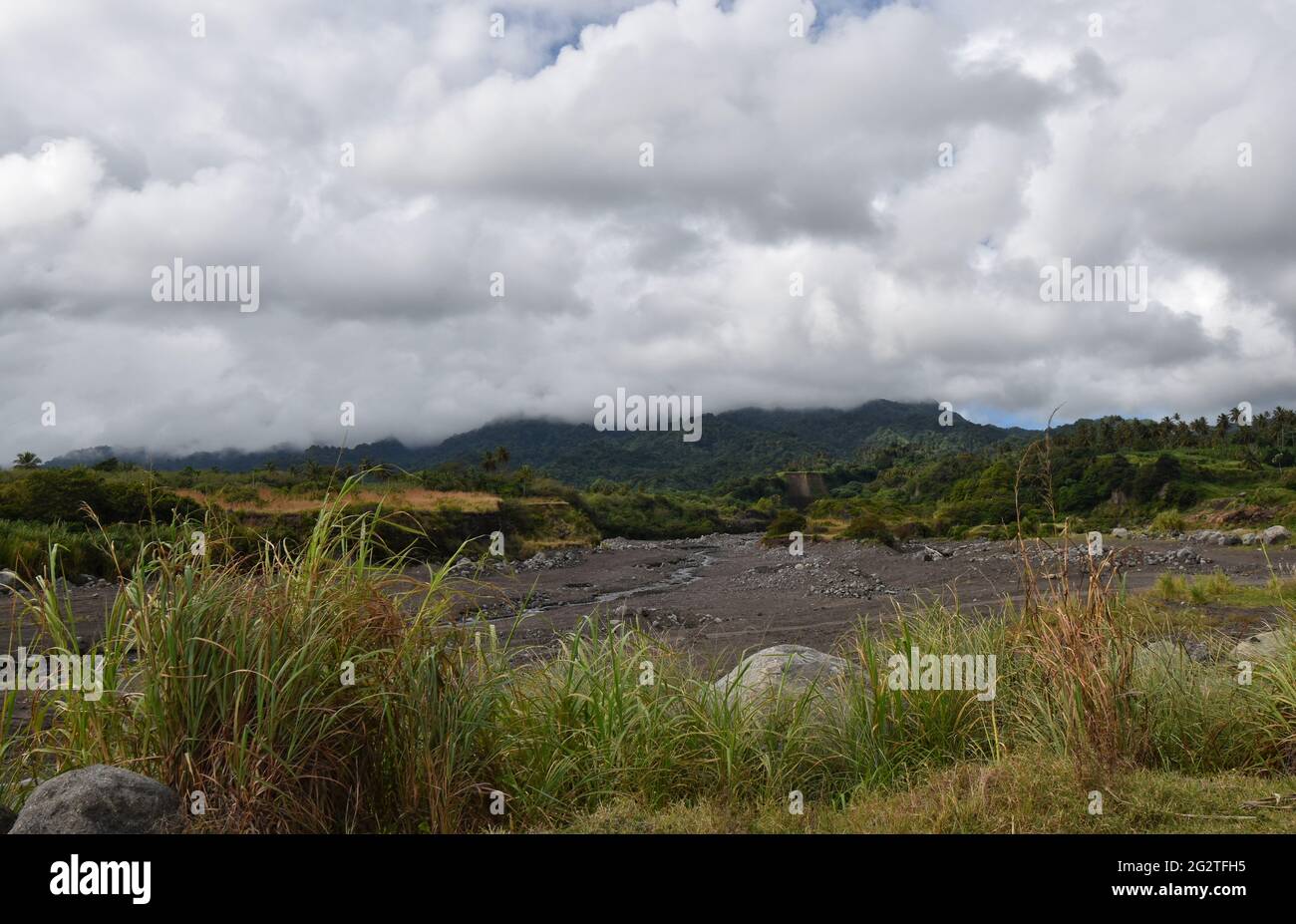 Georgetown, St. Vincent and the Grenadines- January 4, 2021: The Rabacca Dry River. Stock Photo