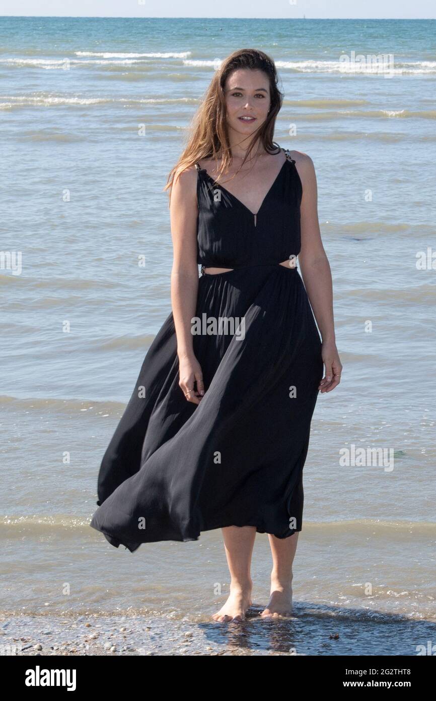 marilou-aussiloux-attending-a-photocall-on-the-beach-as-part-of-the