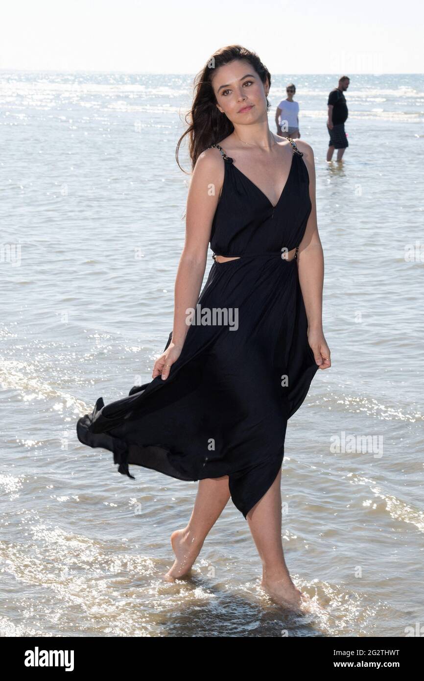 Marilou Aussiloux Attending A Photocall On The Beach As Part Of The 