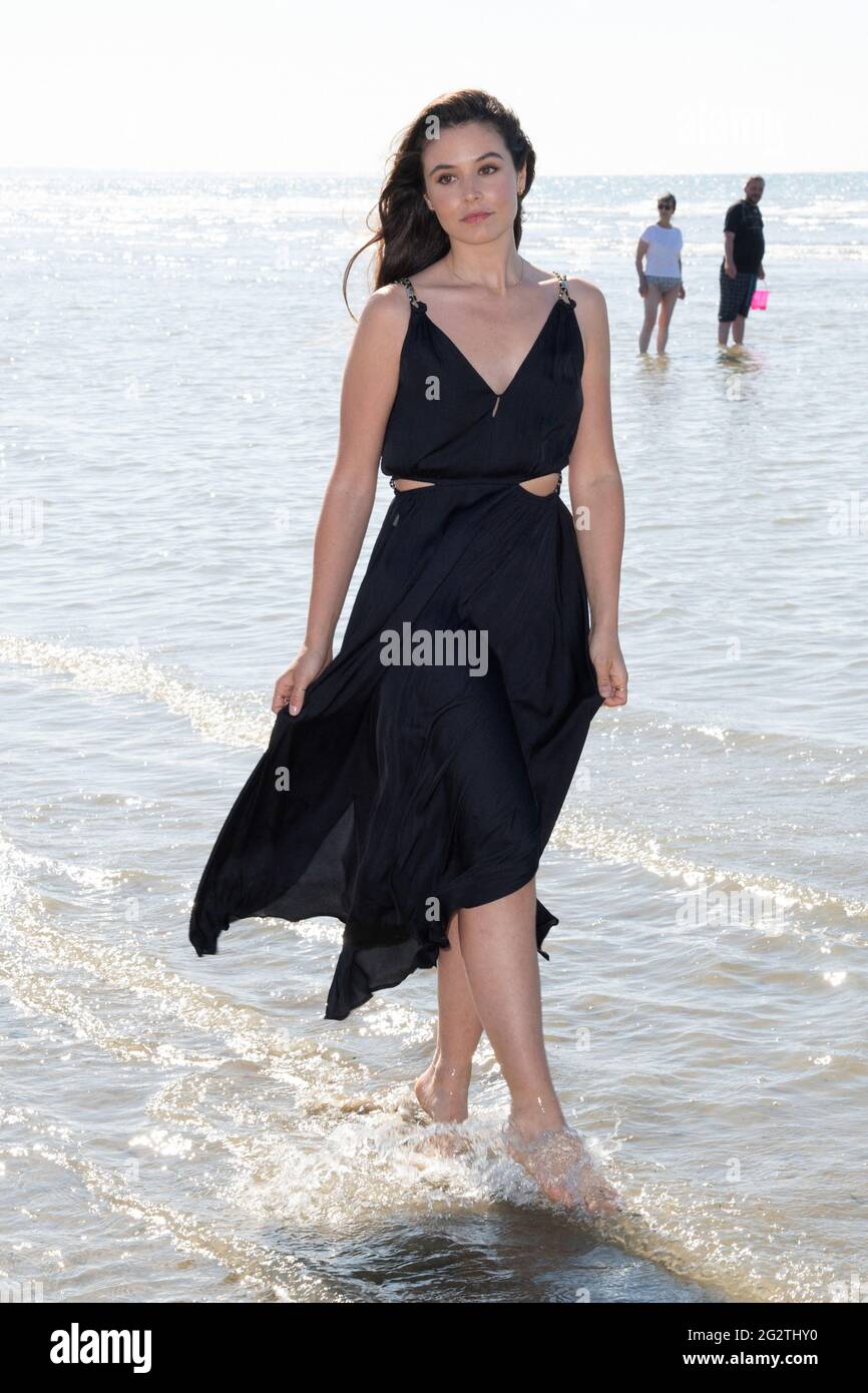 Marilou Aussiloux Attending A Photocall On The Beach As Part Of The 