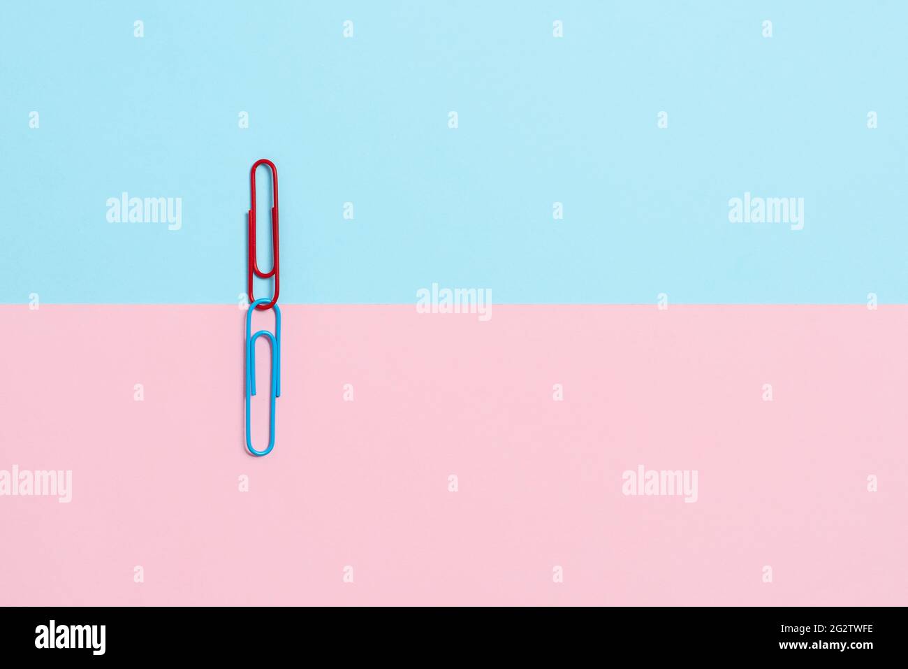 Two Objects Arranged Facing Inward Outward On a Separated Coloured ...