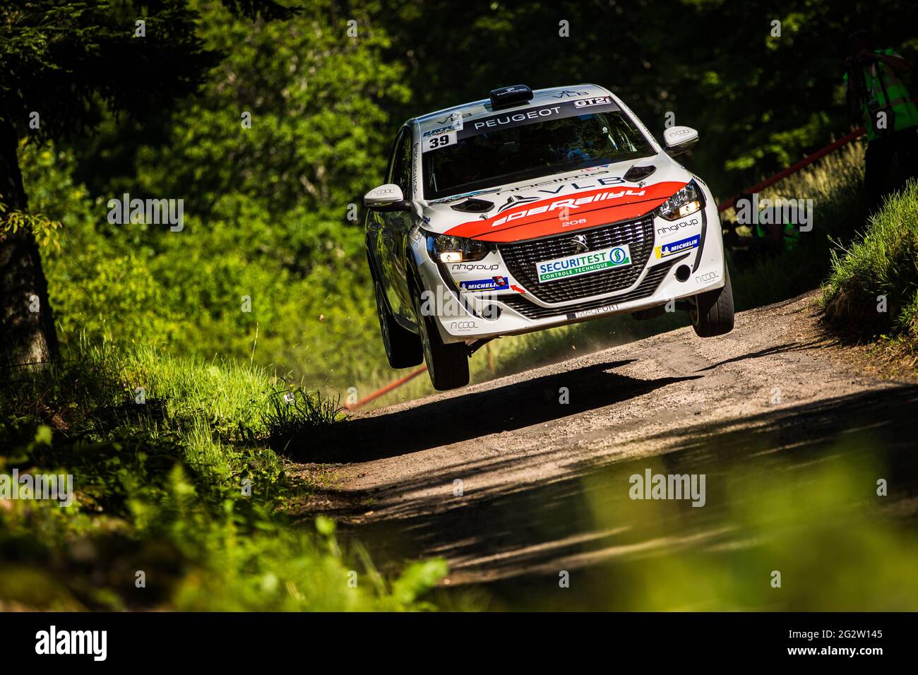 39 ALMEIDA Pedro, MAGALHAES Hugo, Peugeot 208 Rally 4, Sarrazin Motorsport, Action during the Rallye Vosges Grand Est 2021, 2nd round of the Championnat de France des Rallyes 2021, from June 10 to 12 in Gerardmer, France - Photo Bastien Roux / DPPI Stock Photo