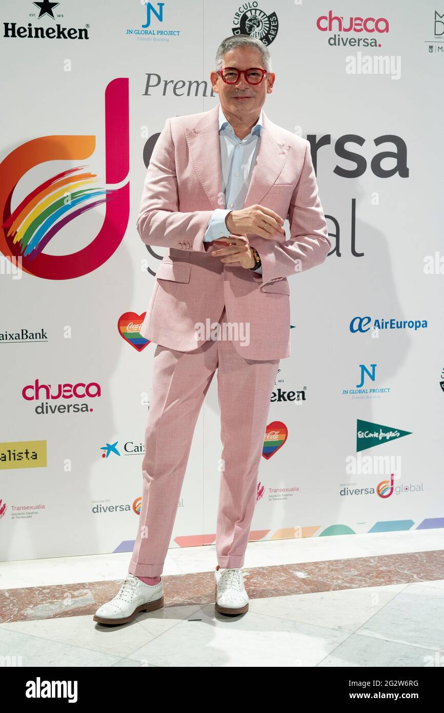 Madrid, Spain. 12th June, 2021. Boris Izaguirre attends the Diversa awards at the Circulo de Bellas Artes de Madrid. Credit: SOPA Images Limited/Alamy Live News Stock Photo