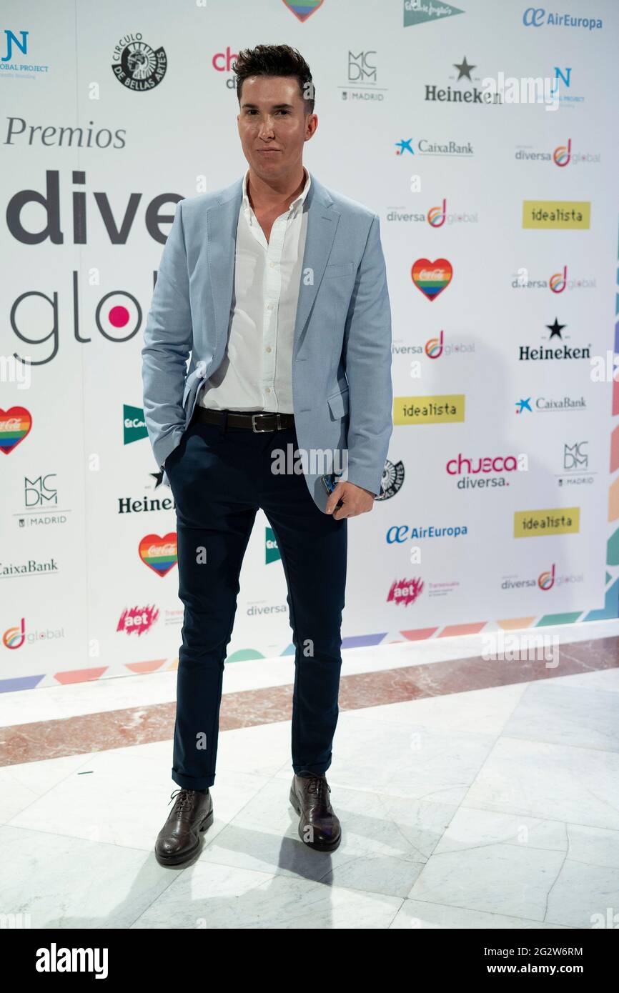Madrid, Spain. 12th June, 2021. Omar Sua?rez attends the Diversa awards at the Circulo de Bellas Artes de Madrid. Credit: SOPA Images Limited/Alamy Live News Stock Photo