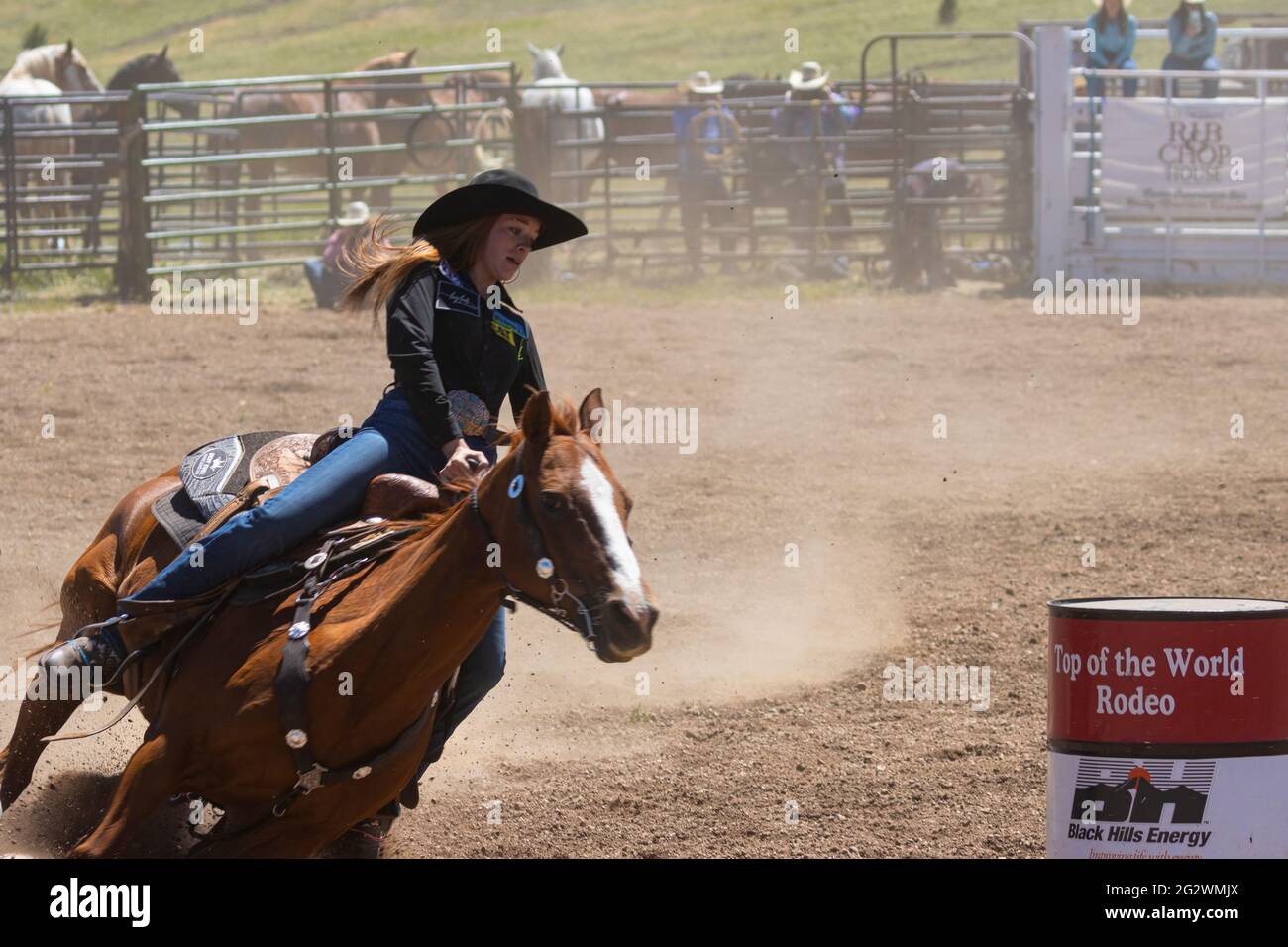 Rodeo events from the 2021 Top of the World Rodeo, elevation 9600 feet
