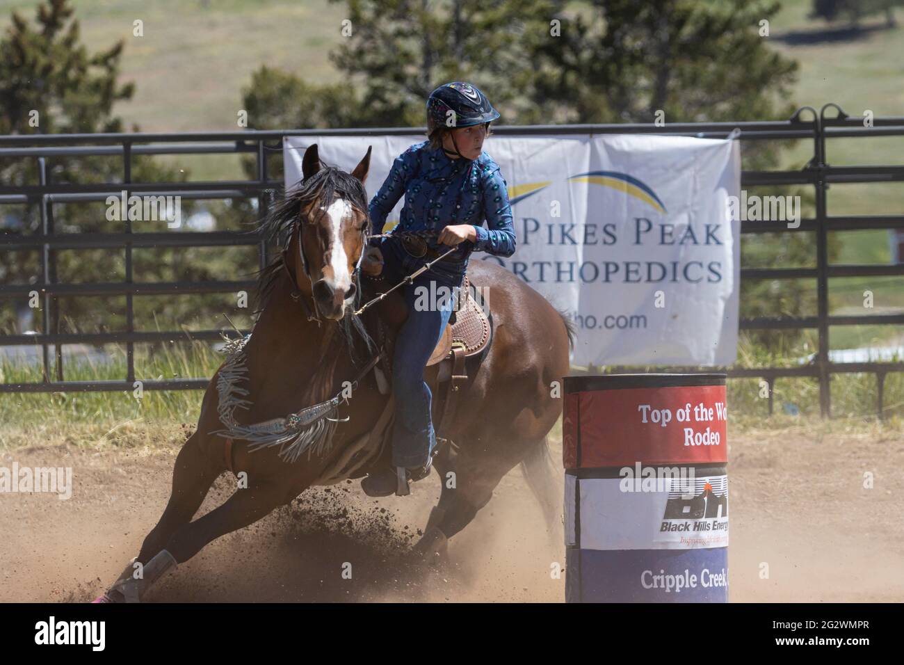 Rodeo events from the 2021 Top of the World Rodeo, elevation 9600 feet