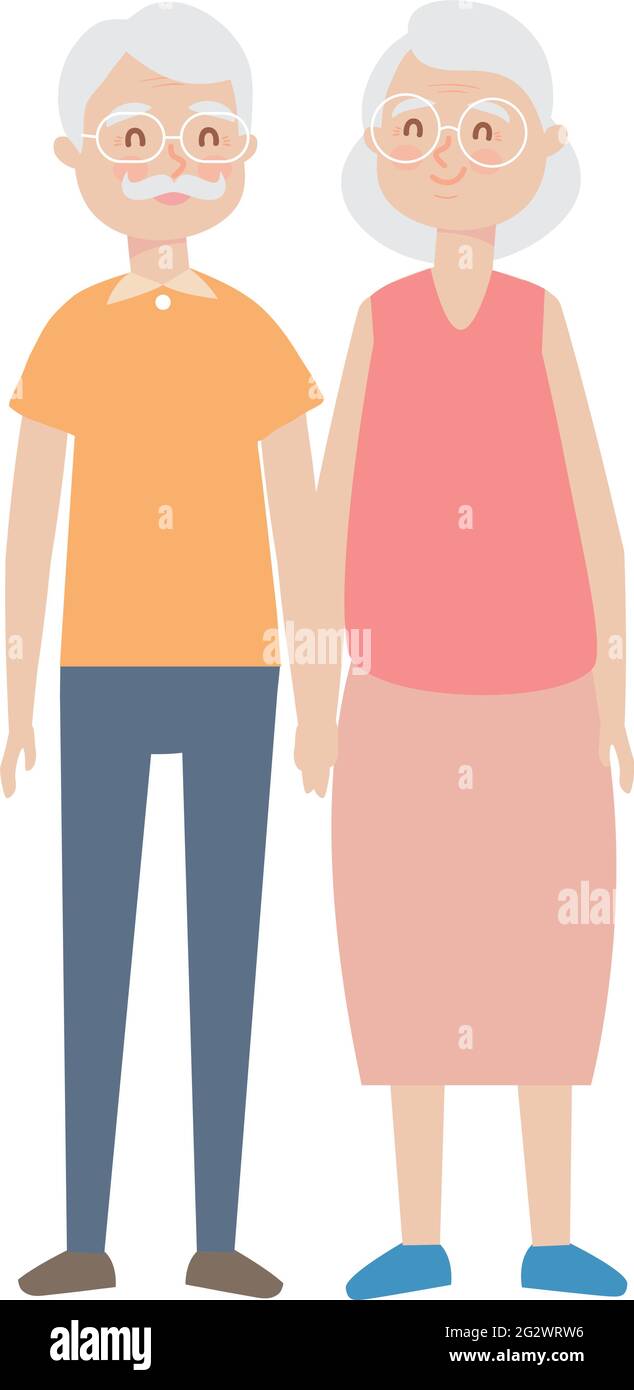 happy old couple standing on background Stock Vector Image & Art - Alamy