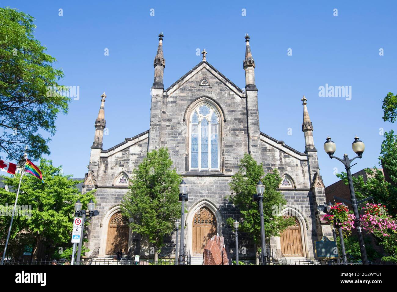 Outside view of the Christ's Church Cathedral Anglican Diocese of Niagara located in downtown Hamilton and was built in 1852. Stock Photo