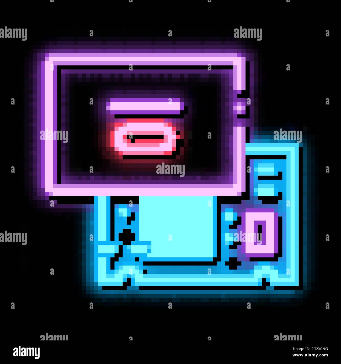 laptop mainboard neon glow icon illustration Stock Vector