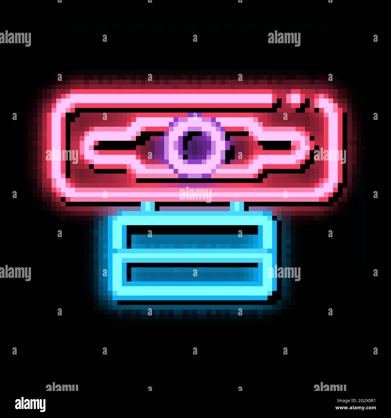 web camera neon glow icon illustration Stock Vector