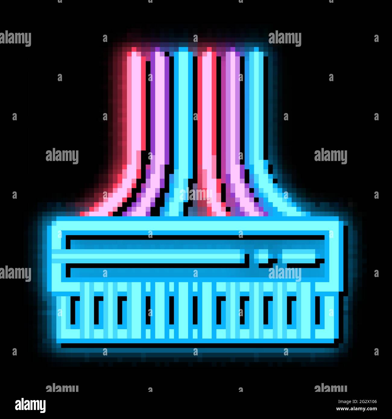 computer wires neon glow icon illustration Stock Vector