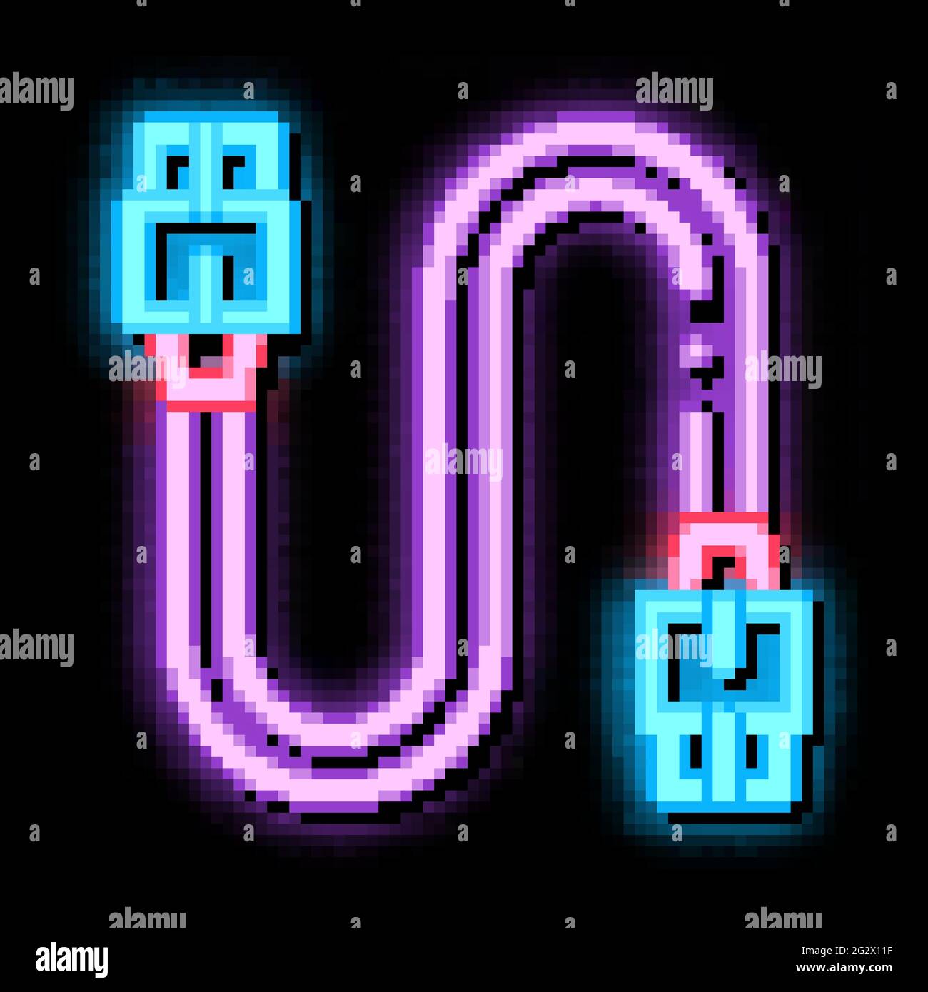 electonic cord computer detail neon glow icon illustration Stock Vector ...