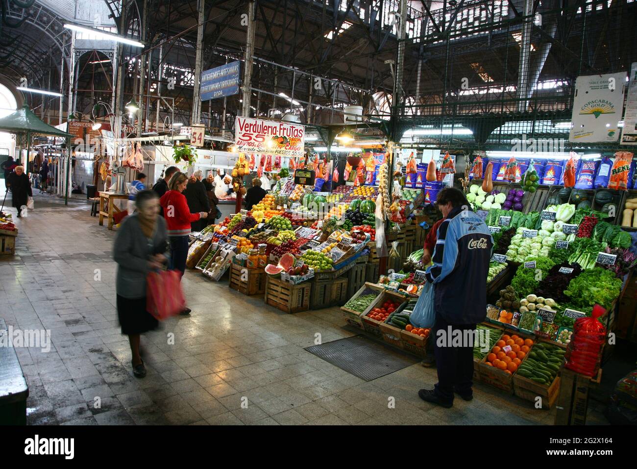 Street scenes from Buenos Aires  capital  of Argentina Inddor San Telmo market Food market Stock Photo
