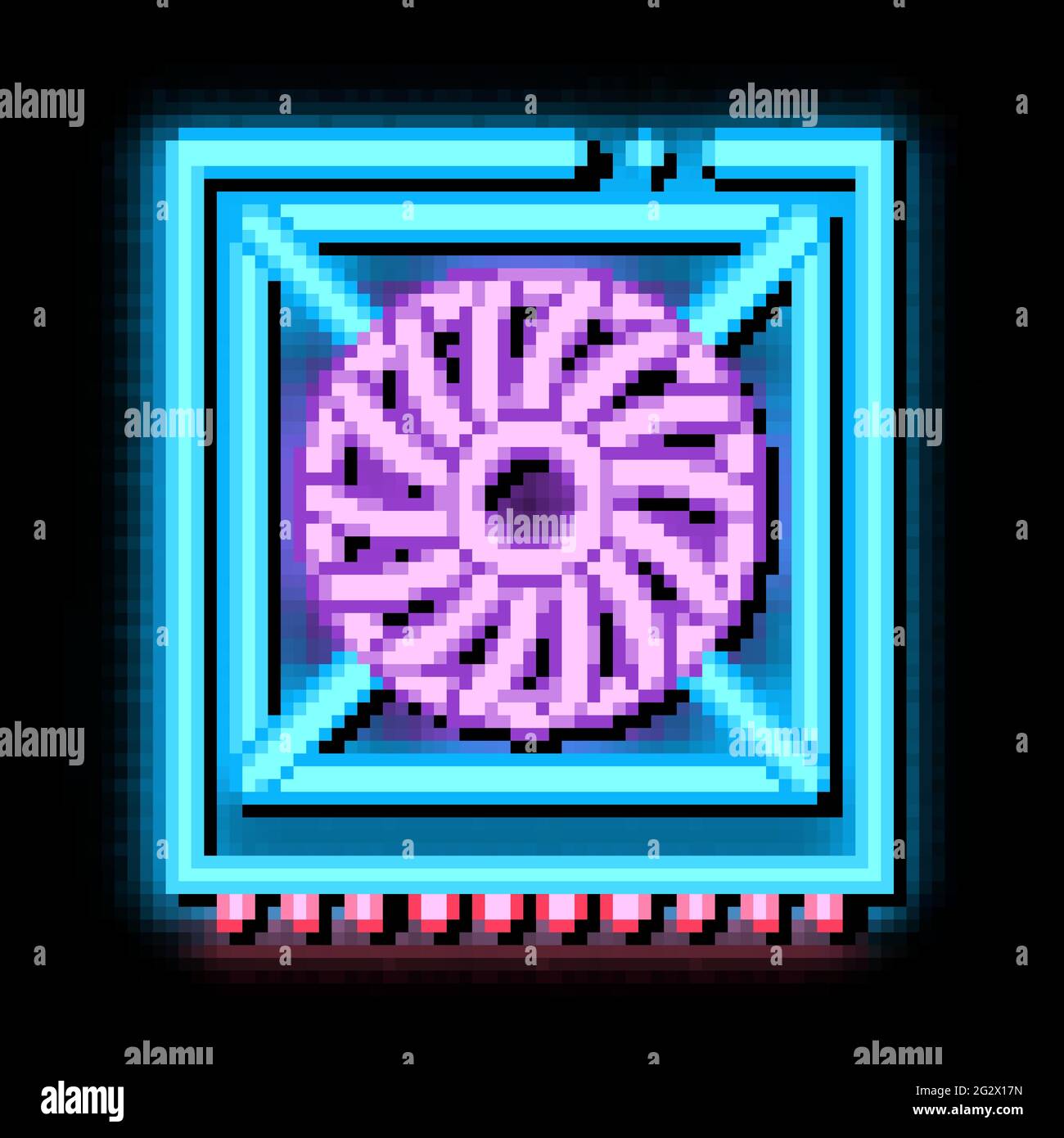 system fan computer component neon glow icon illustration Stock Vector