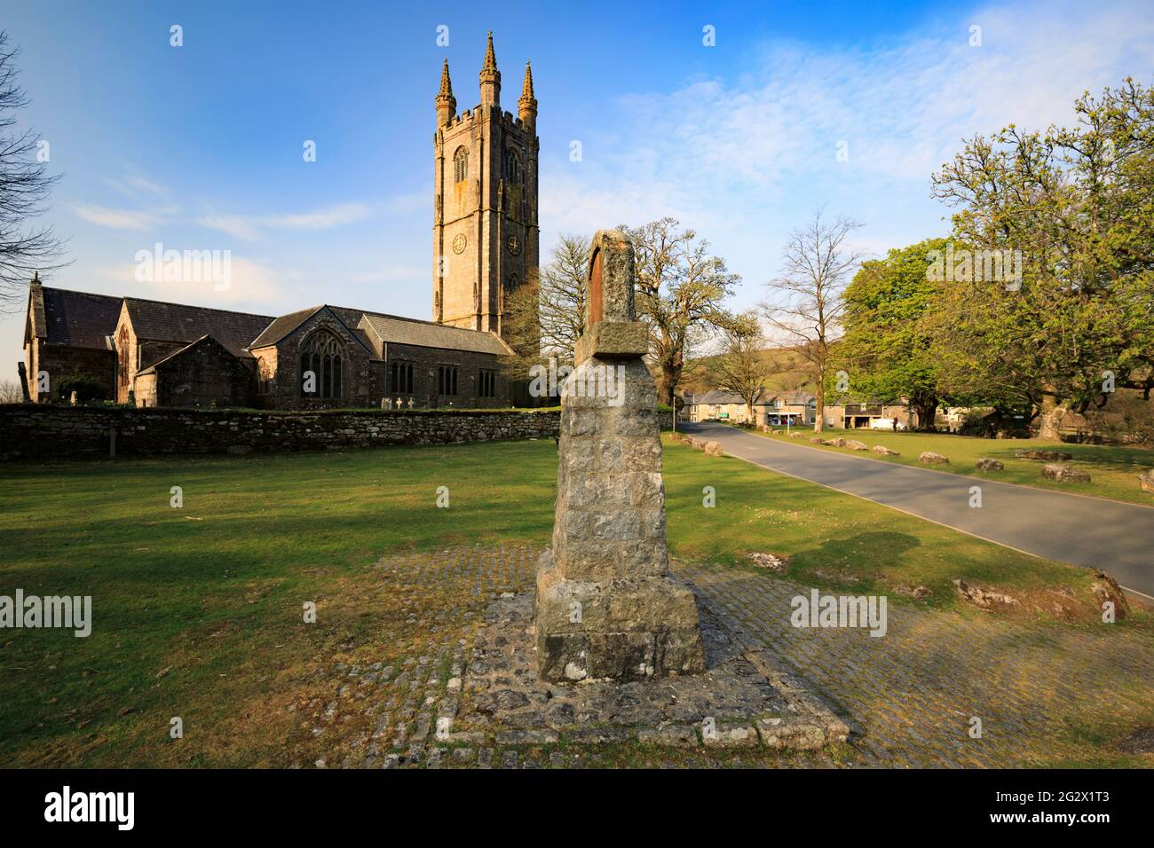 The church at Widecombe-in-the-moor in the Dartmoor National Park, Devon. Stock Photo