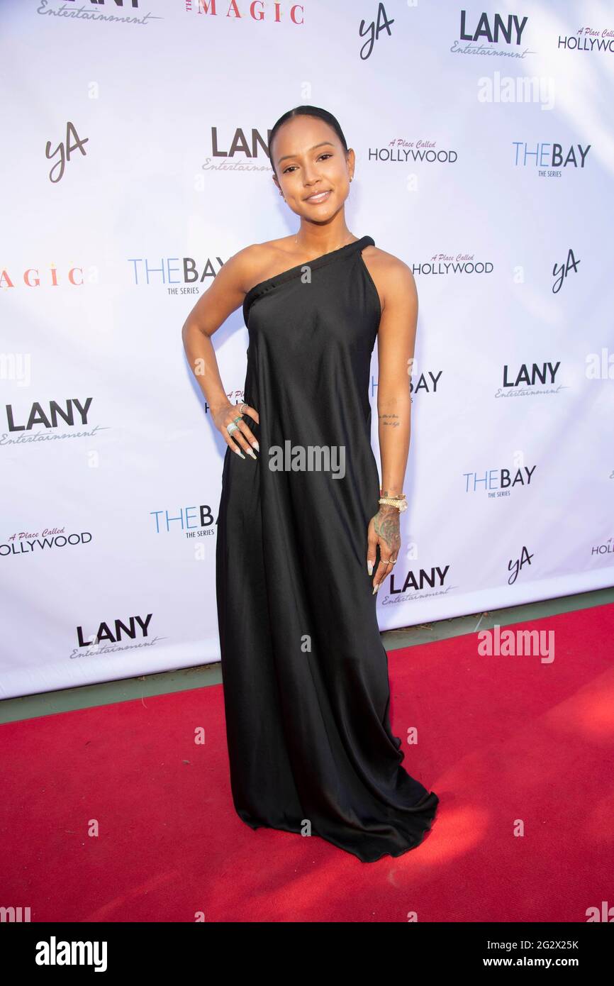Los Angeles, USA. 12th June, 2021. Karrueche Tran attends LANY Entertainment summer industry mixer at private residence, Los Angeles, CA on June 12, 2021 Credit: Eugene Powers/Alamy Live News Stock Photo