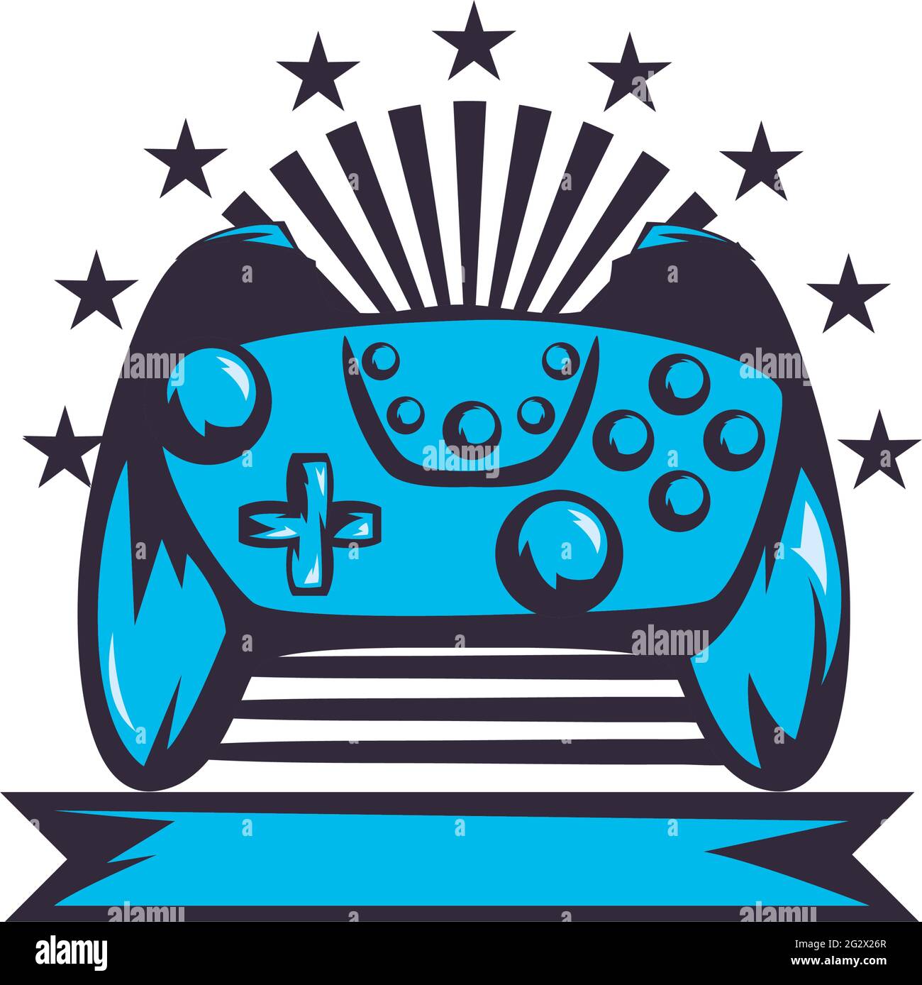 video game control with stars retro style Stock Vector Image & Art - Alamy
