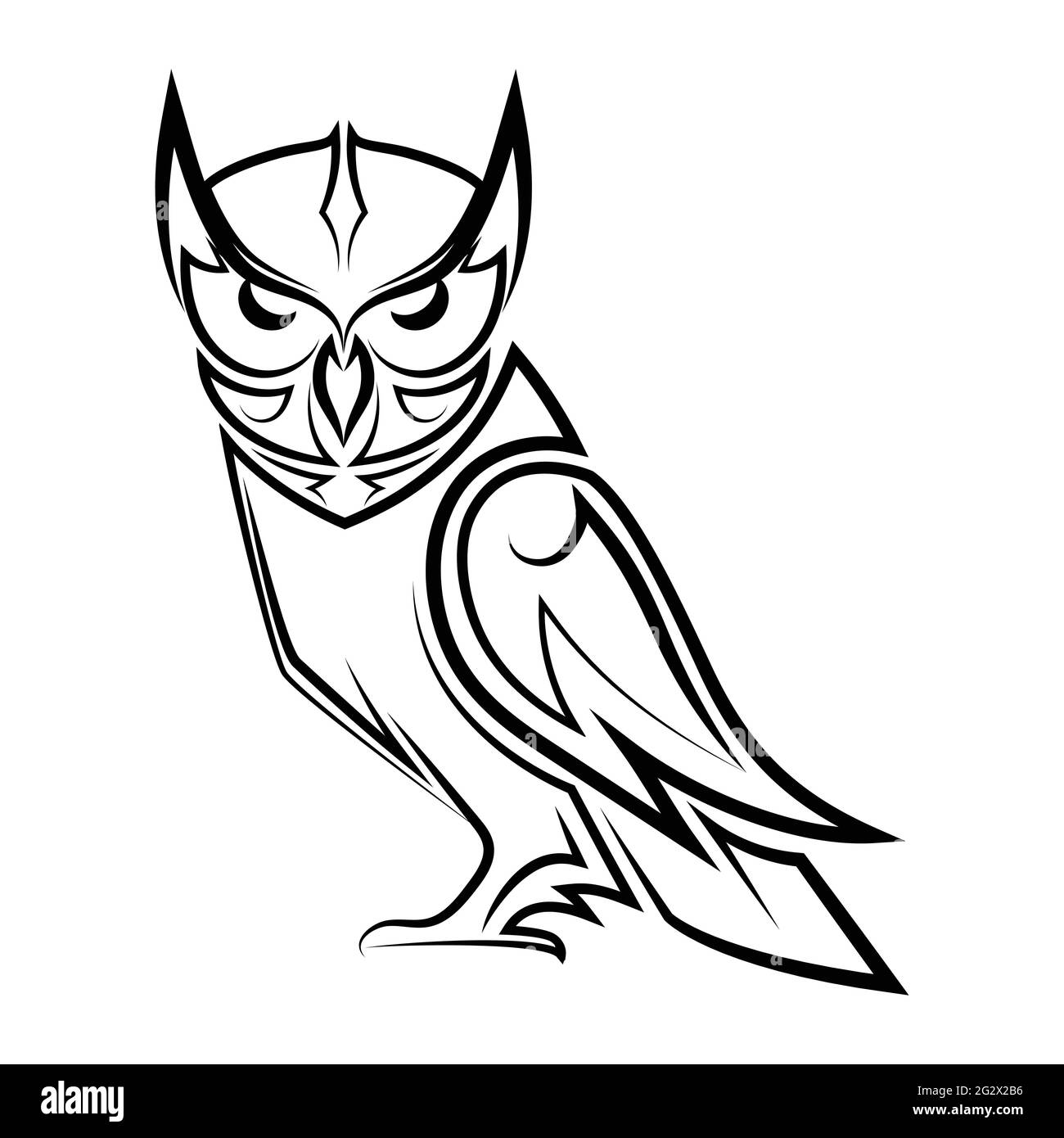Black and white line art of owl Good use for symbol mascot icon avatar  tattoo T Shirt design logo or any design you want Stock Vector Image & Art  - Alamy