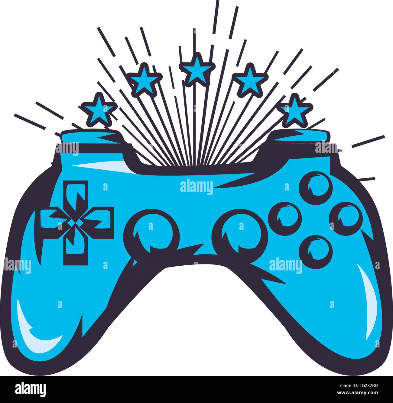 retro video game control with stars Stock Vector Image & Art - Alamy