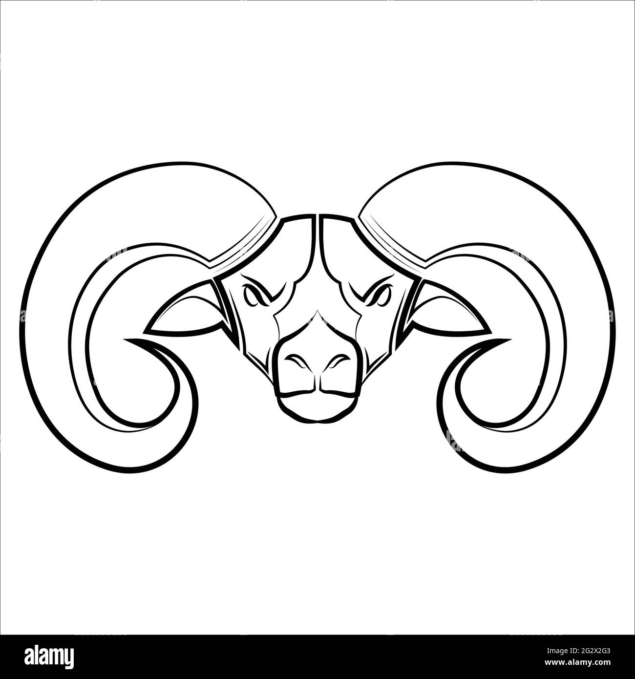 Black and white line art of big horn sheep head Good use for symbol mascot  icon avatar tattoo T Shirt design logo or any design Stock Vector Image &  Art - Alamy