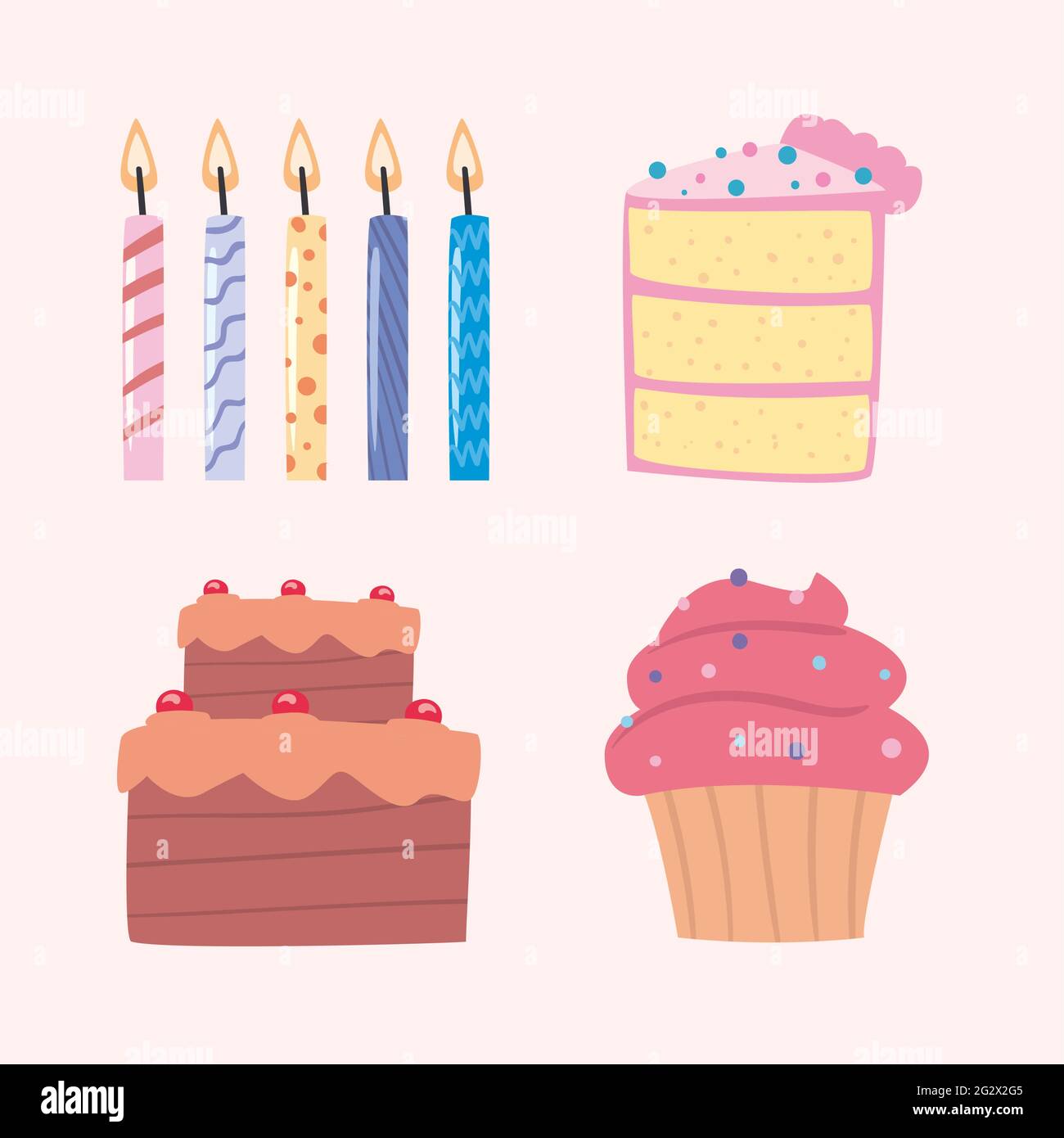 birthday cakes with candles decoration Stock Vector Image & Art - Alamy