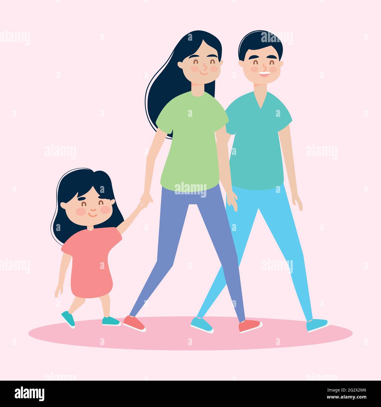 Cute daughter smiling father Stock Vector Images - Alamy