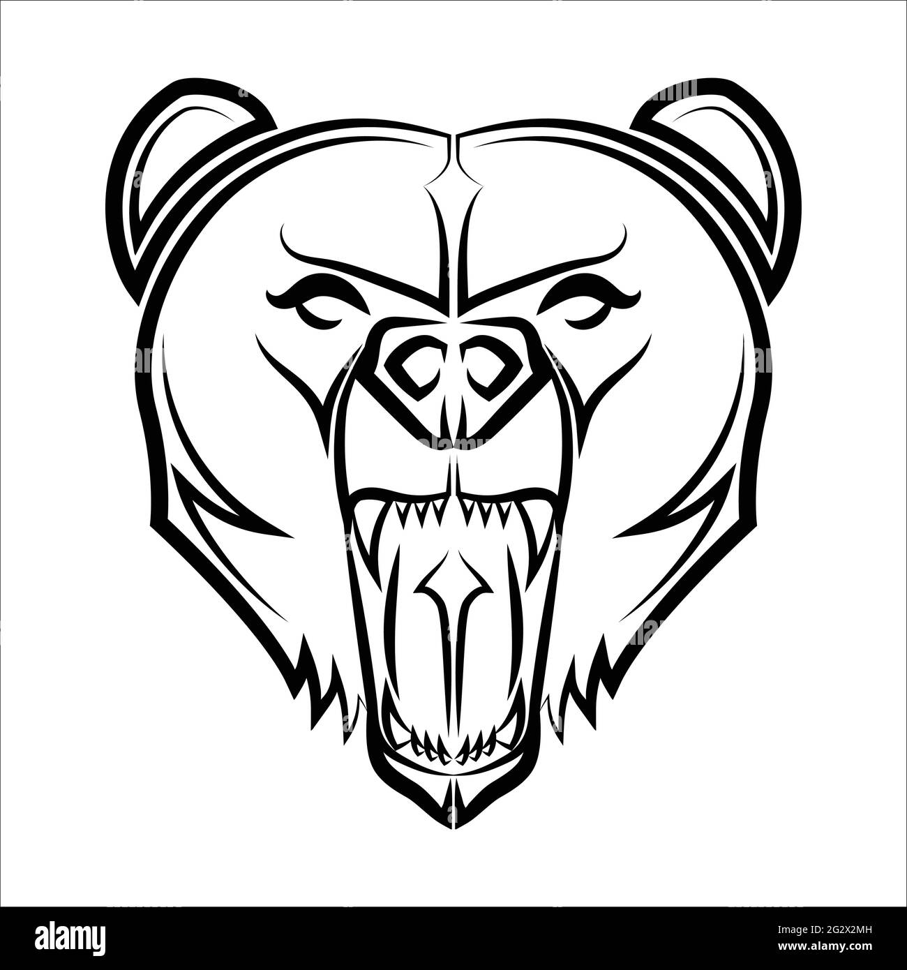 Polar bear head roar smoking weed monochrome vector illustrations for your  work logo, merchandise t-shirt, stickers and label designs, poster Stock  Vector Image & Art - Alamy