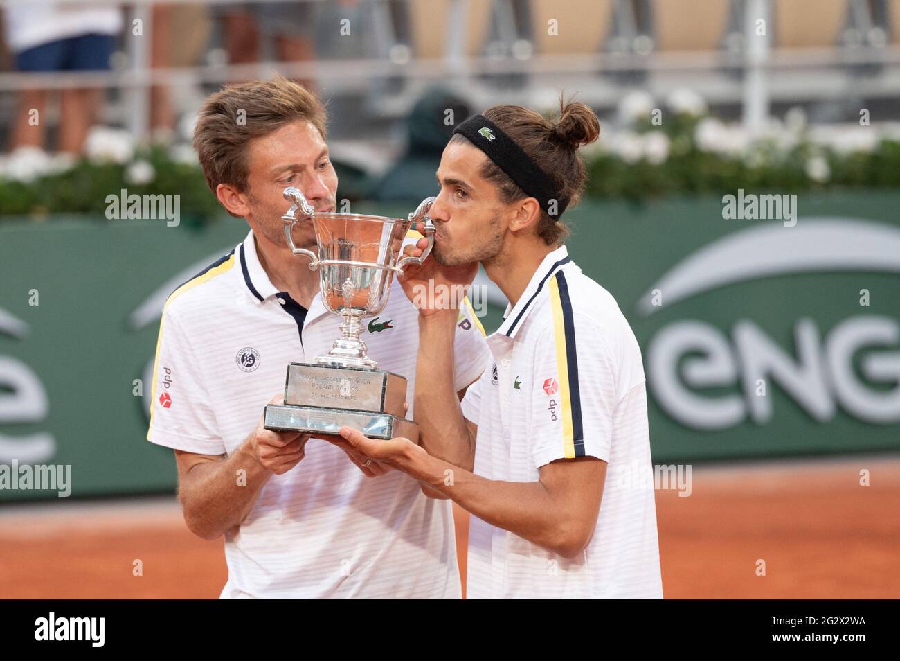 Paris, France. 12th June, 2021. Pierre-Hugues Herbert and Nicolas Mahut  during the 2021 French Open at Roland Garros on June 12, 2021 in Paris,  France. Photo by Laurent Zabulon/ABACAPRESS.COM Credit: Abaca Press/Alamy