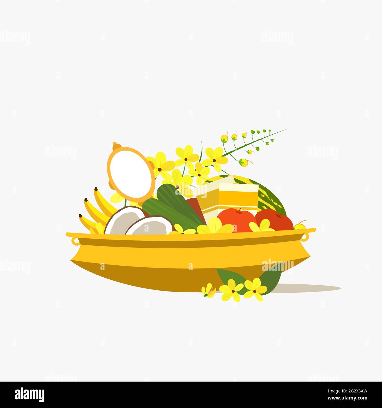 Vishu Kani' an assortment of fruits, vegetables and other ...