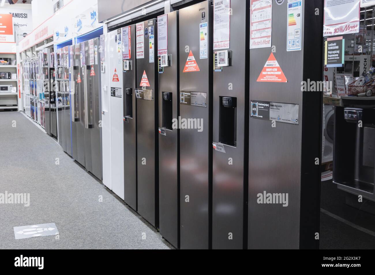 MediaMarkt store with household appliances and consumer electronics in Warsaw, Poland Stock Photo