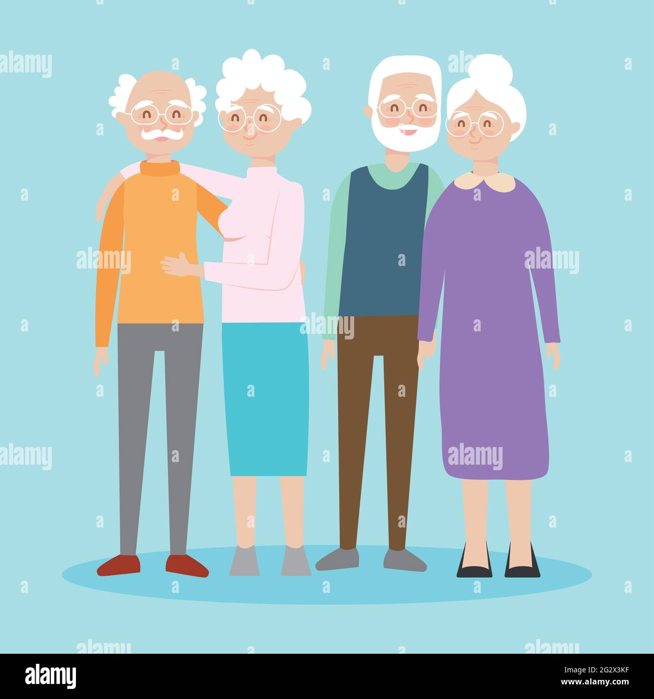 happy old couples standing design Stock Vector Image & Art - Alamy