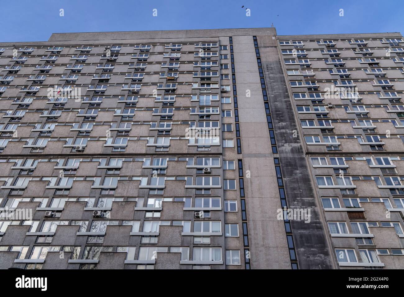 traditional apartment buildings in Warsaw city center, Poland Stock